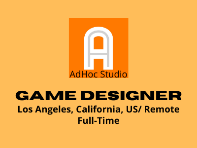 Game Designer required at AdHoc Studio