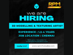 Job opening for 3D Modeling Texturing Artist at RPM VFX Studios