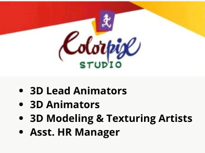 Multiple job for 3D Artists at Colorpix Studio