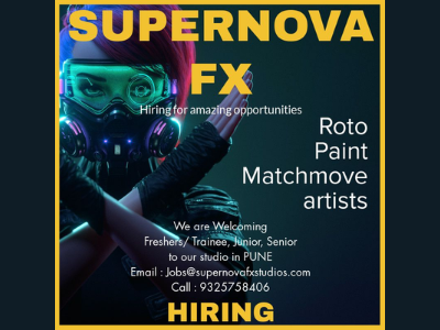 Supernova FX studio hiring Roto & Paint Artists - Full-time job