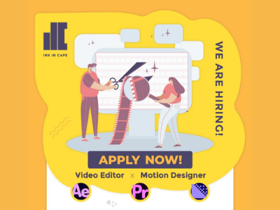 Ink In Caps hiring Video Editor x Motion Designer - Full-time job