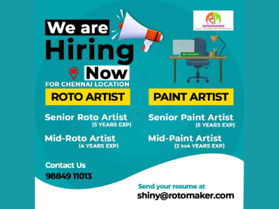 Rotomaker is hiring Roto Artists & Paint Artists