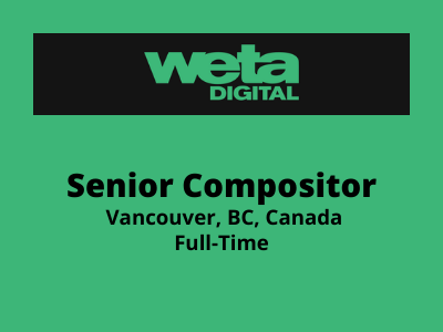 Senior Compositor required at Weta FX Studio