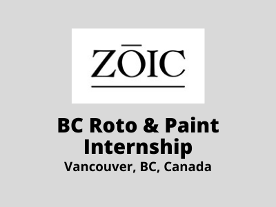 Zoic Studios offering BC Roto & Paint Internship
