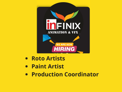inFINIX ANIMATION & VFX hiring Roto & Paint Artists