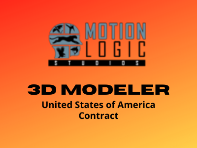 3D Modeler required at Motion Logic Studios