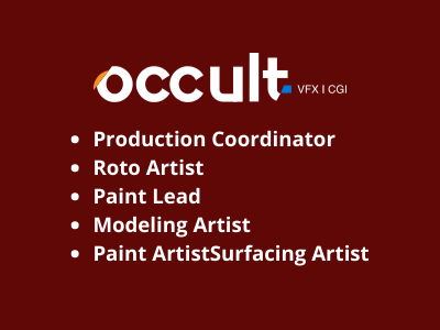 Full-time job openings at Occult VFX studios