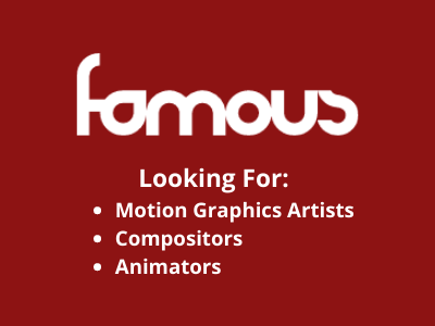 Multiple full-time job openings at Famous Studios