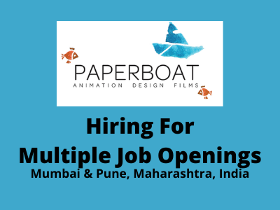 Multiple job openings at Paperboat Design Studios - Mumbai & Pune