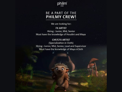 PhilmCGI Studio hiring FX Artist & CHF Artist