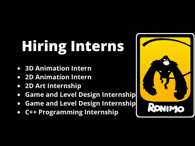 Ronimo Games offering internship in Gaming industry