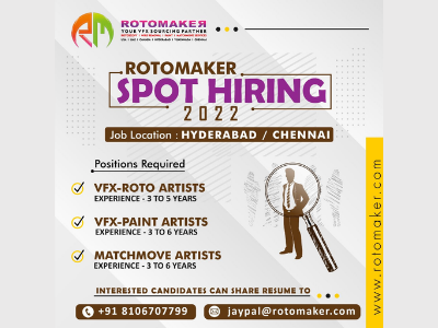Rotomaker is hiring for Roto Paint Matchmove