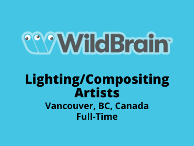 WildBrain Studios hiring LightingCompositing Artists