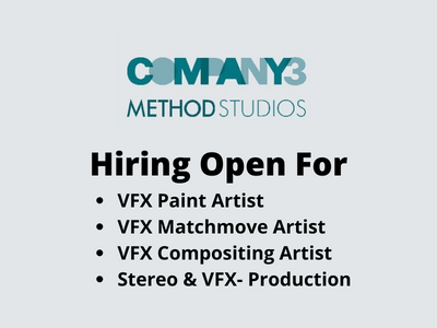 Company3 Method Studios hiring in VFX departments
