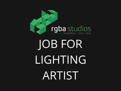 Lighting Artist required at RGBA Studios Pvt Ltd