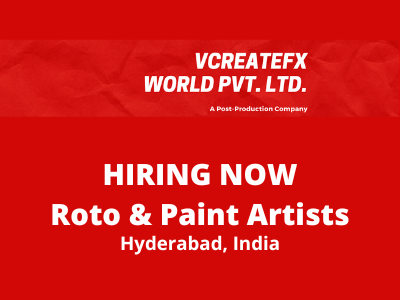 Roto & Paint Artists required at VcreateFX World