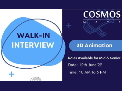 Walk-In-Interview for 3D Animator at Cosmos Maya - Mid & Senior