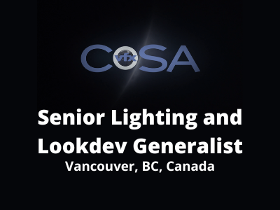 CoSA VFX hiring Senior Lighting and Lookdev Generalist