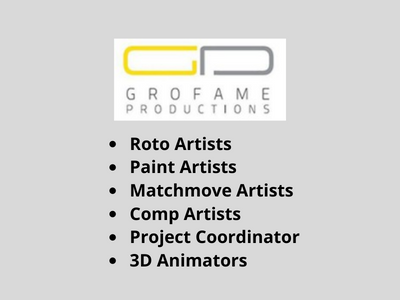 Grofame Productions hiring for multiple jobs