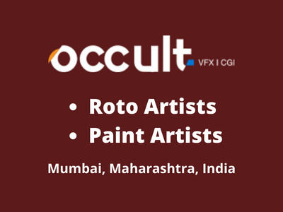 Occult VFX Studio hiring Roto Artists & Paint Artists
