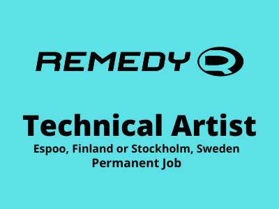 Technical Artist required at Remedy Entertainment