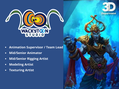 Wackytoon Studio multiple hiring in 3D Department