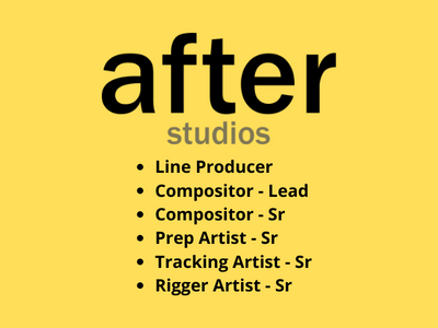 After Studios hiring for multiple VFX jobs