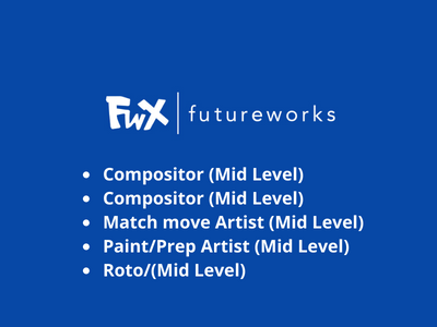 Future Works Media is hiring for VFX job openings