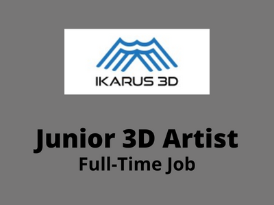 Junior 3D Artist job required at Ikarus 3D Studio