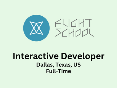 Interactive Developer required at Flight School Studio