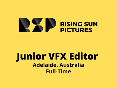 Junior VFX Editor required at Rising Sun Pictures