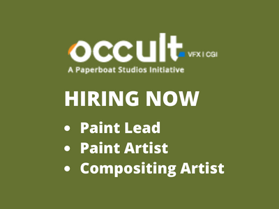 Occult Studios hiring Paint Artists & Compositing Artists