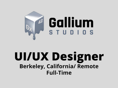 UIUX Designer required at Gallium Studios