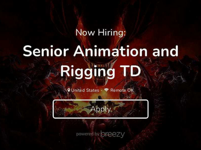 Senior Animation and Rigging TD required at Cold Iron