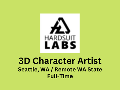 3D Character Artist required at Hardsuit Labs