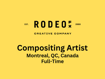 Compositing Artist required at Rodeo FX