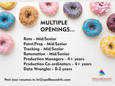 Multiple openings at Spellbound VFX Studio - full-time jobs