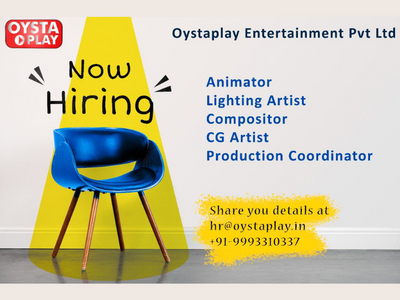 Oystaplay Entertainment multiple job openings