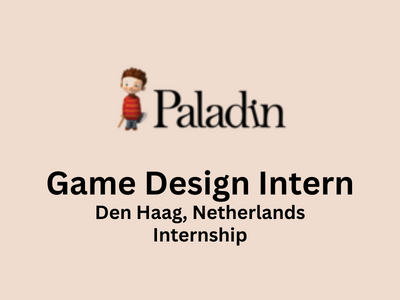 Game Design Intern required at Paladin Studios