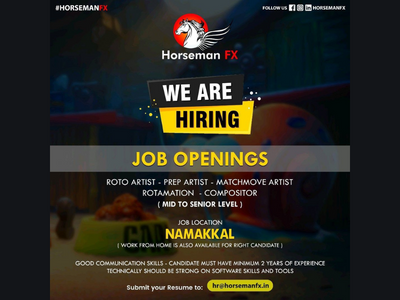 HorsemanFX studio multiple job openings