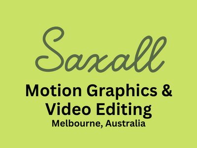Saxall is hiring Motion Graphics & Video Editing