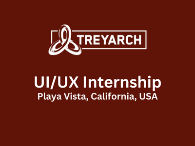 Treyarch is hiring for UIUX Internship