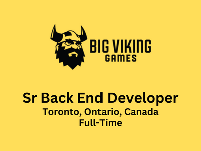 Big Viking Games hiring Sr Back End Developer