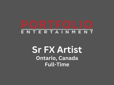 Sr FX Artist required at PORTFOLIO ENTERTAINMENT