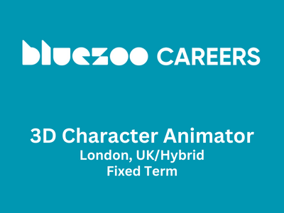 3D Character Animator required at Blue Zoo Studio