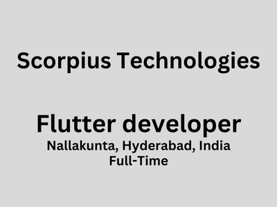 Flutter developer required at Scorpius Technologies