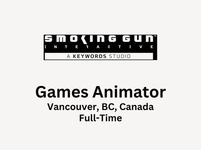 Games Animator required at Smoking Gun Interactive