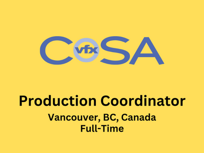 Production Coordinator required at CoSA VFX