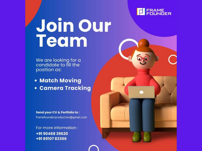 Frame Founder Studio hiring Match Move & Camera Tracking