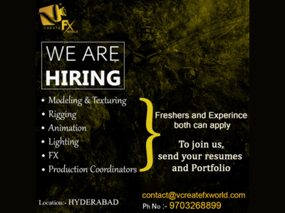 VcreateFX World hiring is open Join Now
